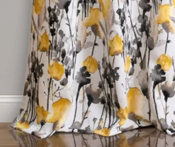 Zuri Flora Yellow & Gray Room-Darkening Back Tab Curtain Panel Pair, (95") 13 Zuri Flora Yellow & Gray Room-Darkening Back Tab Curtain Panel Pair, (95") -DHP Sales Store 810468257 3