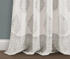 Teardrop Leaf Gray Room-Darkening Back Tab Curtain Panel Pair, (95") 12 Teardrop Leaf Gray Room-Darkening Back Tab Curtain Panel Pair, (95") -DHP Sales Store 810468258 2