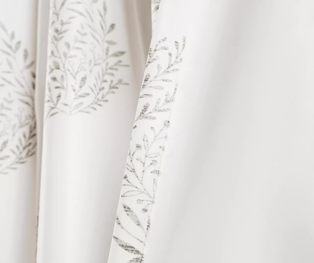 Teardrop Leaf Gray Room-Darkening Back Tab Curtain Panel Pair, (95") 7 Teardrop Leaf Gray Room-Darkening Back Tab Curtain Panel Pair, (95") - Image 5