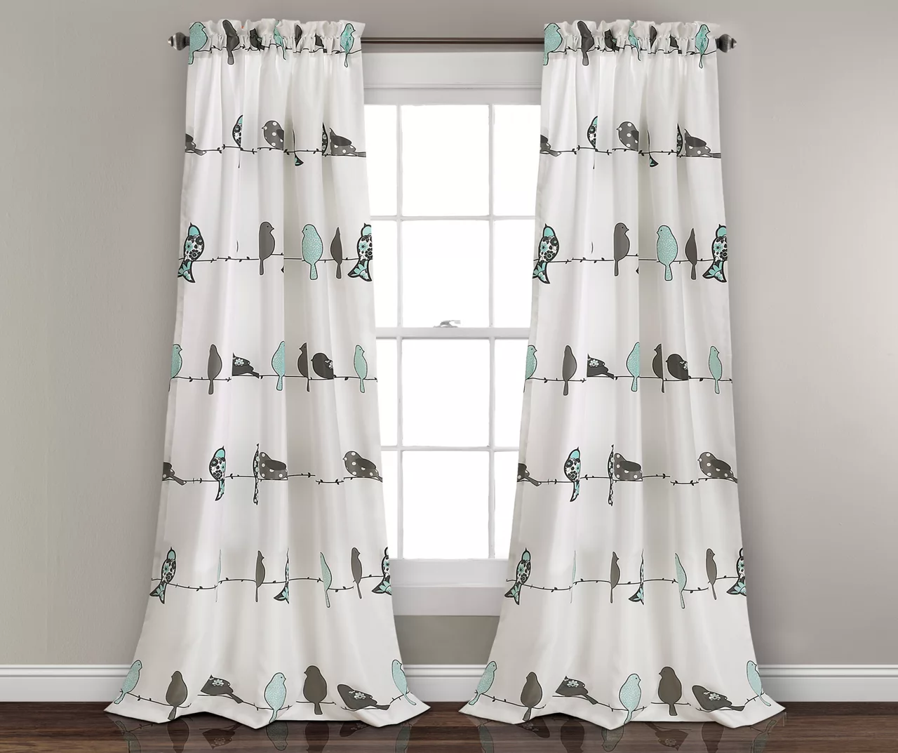 Rowley Birds Room-Darkening Rod Pocket Curtain Panel Pair 4 Rowley Birds Room-Darkening Rod Pocket Curtain Panel Pair - Image 2