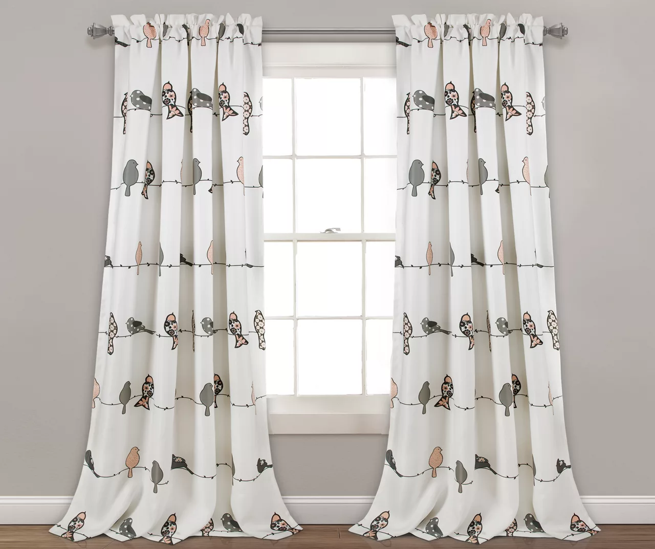 Rowley Birds Room-Darkening Rod Pocket Curtain Panel Pair 7 Rowley Birds Room-Darkening Rod Pocket Curtain Panel Pair - Image 5