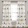 Rowley Birds Blue & Orange Room-Darkening Rod Pocket Curtain Panel Pair, (95") 2 Rowley Birds Blue & Orange Room-Darkening Rod Pocket Curtain Panel Pair, (95") -DHP Sales Store 810468263