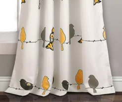 Rowley Birds Yellow & Gray Room-Darkening Rod Pocket Curtain Panel Pair, (95") -DHP Sales Store 810468264 3