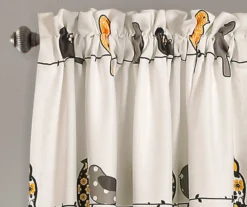 Rowley Birds Yellow & Gray Room-Darkening Rod Pocket Curtain Panel Pair, (84") -DHP Sales Store 810468265 1