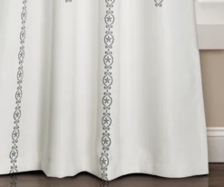 Stripe Medallion Gray Room-Darkening Rod Pocket Curtain Panel Pair, (84") -DHP Sales Store 810468268 2 1