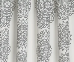 Stripe Medallion Gray Room-Darkening Rod Pocket Curtain Panel Pair, (84") -DHP Sales Store 810468268 3 1