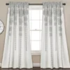 Stripe Medallion Gray Room-Darkening Rod Pocket Curtain Panel Pair, (84") -DHP Sales Store 810468268 4