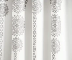 Stripe Medallion Gray Room-Darkening Rod Pocket Curtain Panel Pair, (95") 12 Stripe Medallion Gray Room-Darkening Rod Pocket Curtain Panel Pair, (95") -DHP Sales Store 810468270 2 1