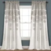 Stripe Medallion Gray Room-Darkening Rod Pocket Curtain Panel Pair, (95")