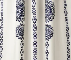 Stripe Medallion Navy Room-Darkening Rod Pocket Curtain Panel Pair, (95") 10 Stripe Medallion Navy Room-Darkening Rod Pocket Curtain Panel Pair, (95") -DHP Sales Store 810468271 2