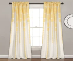 Stripe Medallion Room-Darkening Rod Pocket Curtain Panel Pair