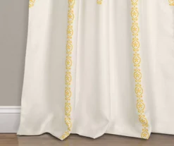 Stripe Medallion Yellow Room-Darkening Rod Pocket Curtain Panel Pair, (84") -DHP Sales Store 810468272 3 1