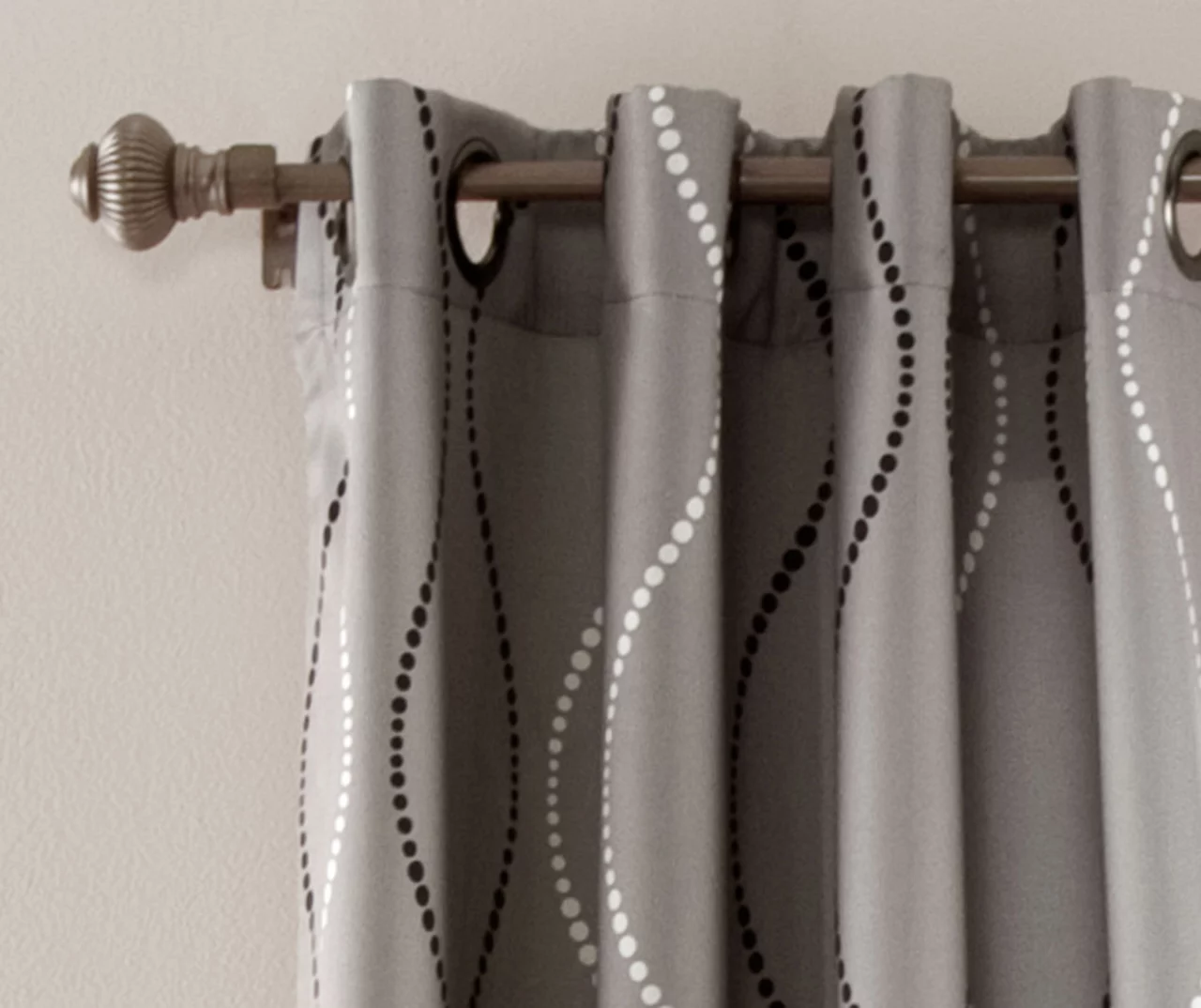 Swirl Gray Room-Darkening Grommet Curtain Panel Pair, (84") 4 Swirl Gray Room-Darkening Grommet Curtain Panel Pair, (84") - Image 2