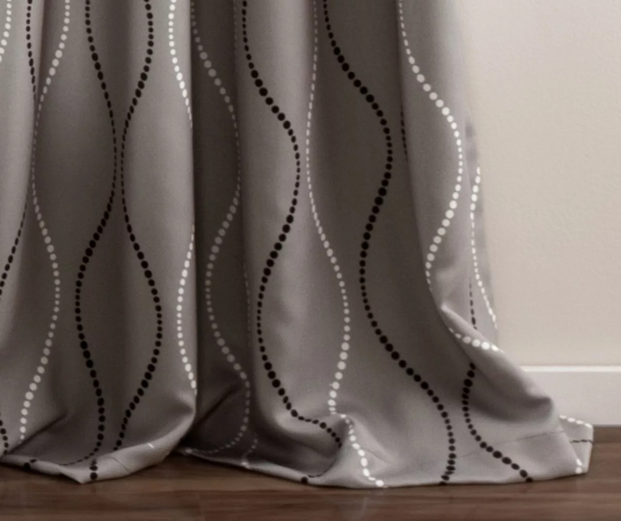 Swirl Gray Room-Darkening Grommet Curtain Panel Pair, (84") 6 Swirl Gray Room-Darkening Grommet Curtain Panel Pair, (84") - Image 4