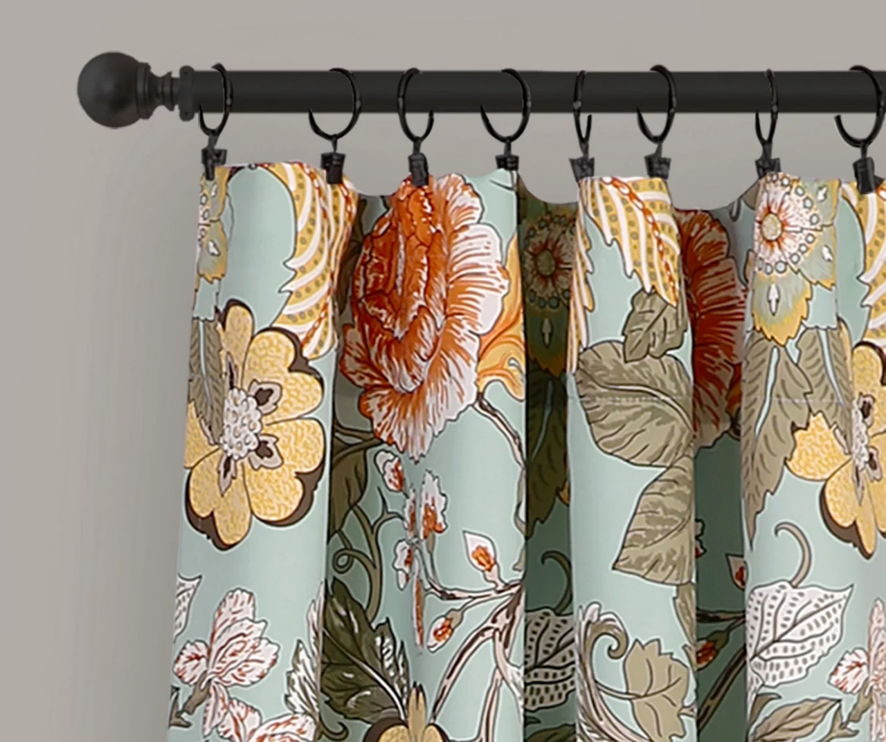 Sydney Floral Room-Darkening Rod Pocket Curtain Panel Pair 6 Sydney Floral Room-Darkening Rod Pocket Curtain Panel Pair - Image 4