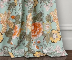 Sydney Blue & Green Floral Room-Darkening Rod Pocket Curtain Panel Pair, (84") 7 Sydney Blue & Green Floral Room-Darkening Rod Pocket Curtain Panel Pair, (84") -DHP Sales Store 810468275 2