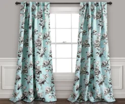 Tania Floral Room-Darkening Back Tab Curtain Panel Pair