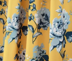 Tania Floral Yellow & Blue Room-Darkening Back Tab Curtain Panel Pair, (95") 13 Tania Floral Yellow & Blue Room-Darkening Back Tab Curtain Panel Pair, (95") -DHP Sales Store 810468286 3
