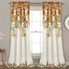 Tanisha Tangerine & Turquoise Floral Room-Darkening Rod Pocket Curtain Panel Pair, (84") 1 Tanisha Tangerine & Turquoise Floral Room-Darkening Rod Pocket Curtain Panel Pair, (84") -DHP Sales Store 810468289
