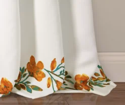 Tanisha Tangerine & Turquoise Floral Room-Darkening Rod Pocket Curtain Panel Pair, (84") -DHP Sales Store 810468289 3