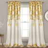 Tanisha Yellow & Gray Floral Room-Darkening Rod Pocket Curtain Panel Pair, (84") -DHP Sales Store 810468290