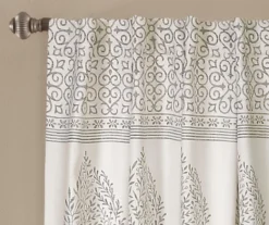 Teardrop Leaf Gray Room-Darkening Back Tab Curtain Panel Pair, (84") -DHP Sales Store 810468292 2 1