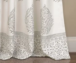 Teardrop Leaf Gray Room-Darkening Back Tab Curtain Panel Pair, (84") -DHP Sales Store 810468292 3 1