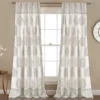 Teardrop Leaf Gray Room-Darkening Back Tab Curtain Panel Pair, (84") -DHP Sales Store 810468292 4