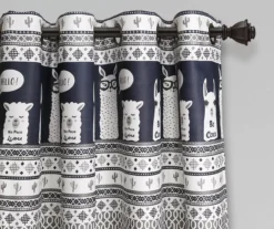 Llama Stripe Navy Room-Darkening Grommet Curtain Panel Pair, (84") 7 Llama Stripe Navy Room-Darkening Grommet Curtain Panel Pair, (84") -DHP Sales Store 810468295 1 1