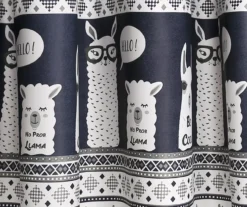 Llama Stripe Navy Room-Darkening Grommet Curtain Panel Pair, (84") 8 Llama Stripe Navy Room-Darkening Grommet Curtain Panel Pair, (84") -DHP Sales Store 810468295 2 1