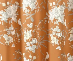 Botanical Garden Orange Room-Darkening Rod Pocket Curtain Panel Pair, (95") -DHP Sales Store 810468297 2