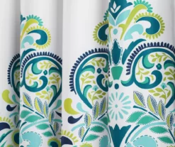 Clara Blue & Green Paisley Room-Darkening Rod Pocket Curtain Panel Pair, (84") -DHP Sales Store 810468305 2