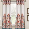 Clara Turquoise & Tangerine Paisley Room-Darkening Grommet Curtain Panel Pair, (63") -DHP Sales Store 810468306