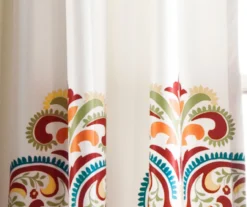 Clara Turquoise & Tangerine Paisley Room-Darkening Rod Pocket Curtain Panel Pair, (84") 12 Clara Turquoise & Tangerine Paisley Room-Darkening Rod Pocket Curtain Panel Pair, (84") -DHP Sales Store 810468307 2