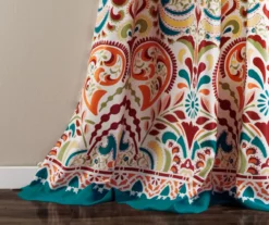 Clara Turquoise & Tangerine Paisley Room-Darkening Rod Pocket Curtain Panel Pair, (84") 14 Clara Turquoise & Tangerine Paisley Room-Darkening Rod Pocket Curtain Panel Pair, (84") -DHP Sales Store 810468307 4