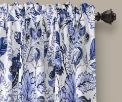 Cynthia Jacobean Blue Room-Darkening Rod Pocket Curtain Panel Pair, (108") -DHP Sales Store 810468311 1 1