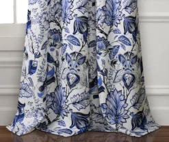Cynthia Jacobean Blue Room-Darkening Rod Pocket Curtain Panel Pair, (108") -DHP Sales Store 810468311 3