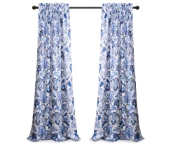 Cynthia Jacobean Blue Room-Darkening Rod Pocket Curtain Panel Pair, (108") -DHP Sales Store 810468311 7