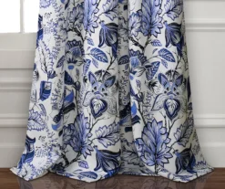 Cynthia Jacobean Blue Room-Darkening Rod Pocket Curtain Panel Pair, (120") -DHP Sales Store 810468312 3