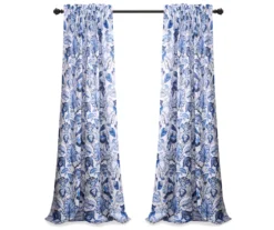 Cynthia Jacobean Blue Room-Darkening Rod Pocket Curtain Panel Pair, (120") -DHP Sales Store 810468312 7