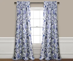 Cynthia Jacobean Blue Room-Darkening Rod Pocket Curtain Panel Pair -DHP Sales Store 810468312 8