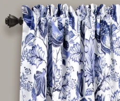 Cynthia Jacobean Blue Room-Darkening Rod Pocket Curtain Panel Pair -DHP Sales Store 810468313 1