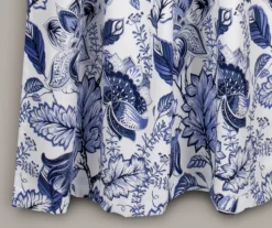 Cynthia Jacobean Blue Room-Darkening Rod Pocket Curtain Panel Pair, (63") -DHP Sales Store 810468313 2 1