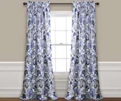 Cynthia Jacobean Blue Room-Darkening Rod Pocket Curtain Panel Pair -DHP Sales Store 810468314