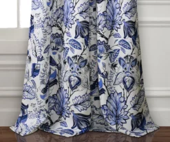 Cynthia Jacobean Blue Room-Darkening Rod Pocket Curtain Panel Pair -DHP Sales Store 810468315 3