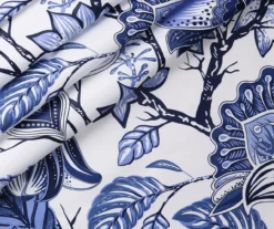 Cynthia Jacobean Blue Room-Darkening Rod Pocket Curtain Panel Pair, (84") -DHP Sales Store 810468315 4 1