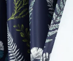 Devonia Allover Navy & Green Floral Room-Darkening Rod Pocket Curtain Panel Pair, (95") -DHP Sales Store 810468317 4 1