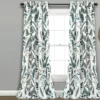 Devonia Allover White & Green Floral Room-Darkening Rod Pocket Curtain Panel Pair, (84") 2 Devonia Allover White & Green Floral Room-Darkening Rod Pocket Curtain Panel Pair, (84") -DHP Sales Store 810468318