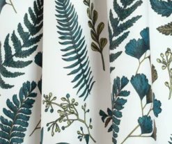 Devonia Allover White & Green Floral Room-Darkening Rod Pocket Curtain Panel Pair, (84") -DHP Sales Store 810468318 2