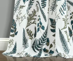 Devonia Allover White & Green Floral Room-Darkening Rod Pocket Curtain Panel Pair, (95") -DHP Sales Store 810468319 3